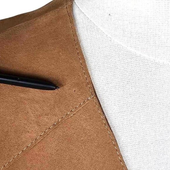 Lamarque Camel Suede Leather Fringe Jacket Western Boho Festival Size 4 - Picture 7 of 9